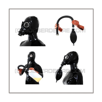 Deluxe M41-GP5 gasmask-zipperhood-system BUBBLE-M with inhaler-set, tube- and rebreathing-bag-set